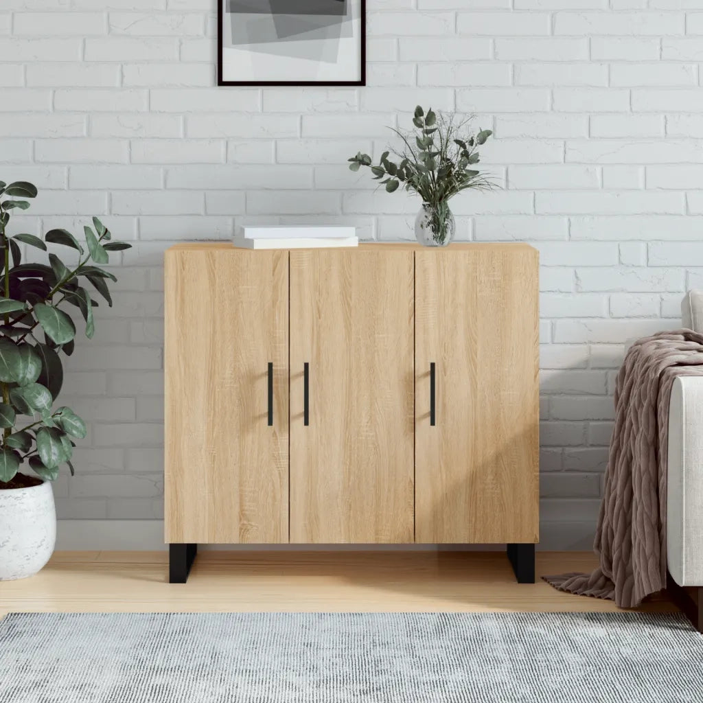 Credenza Rovere Sonoma 90x34x80 cm in Legno Multistrato 828135