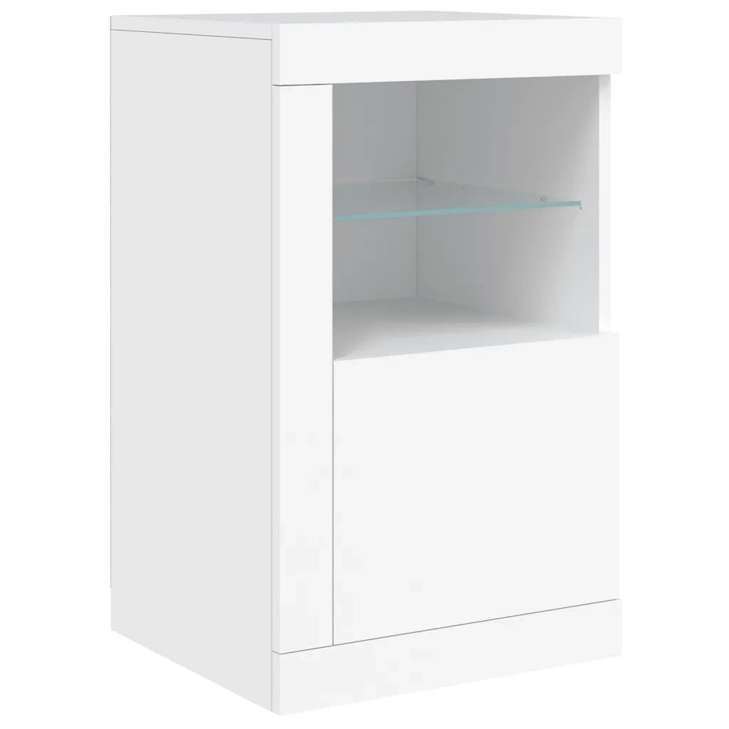 Armadietto con Luci LED Bianco in Legno Multistrato 836630