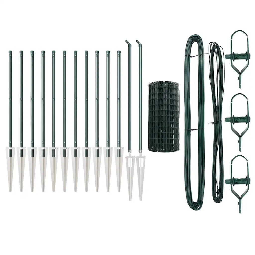 Recinzione da Giardino | Recinzione con Posto Verde 0,8 x 25 m Acciaio e PVC