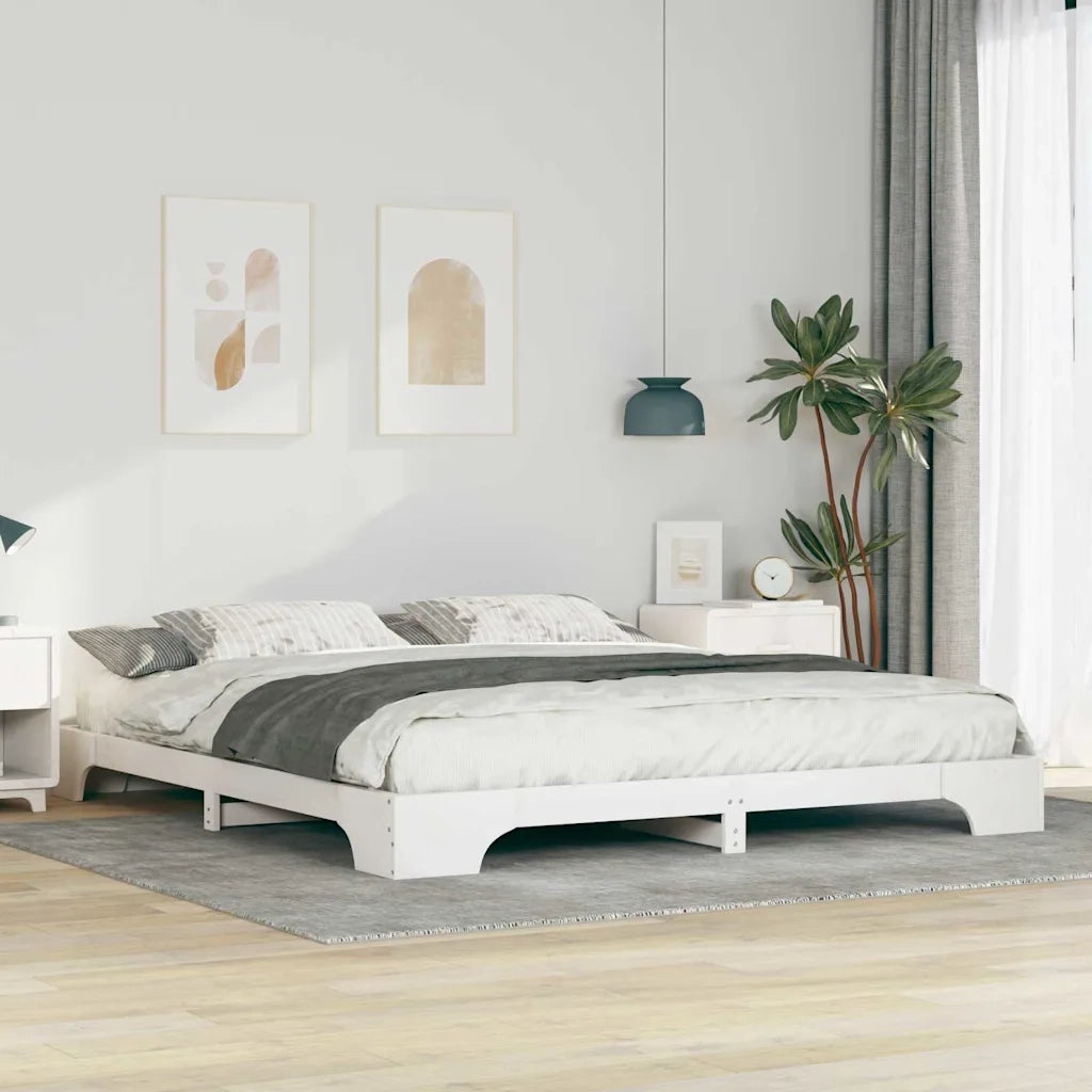 Struttura del letto-Giroletto-Rete del Letto Bianco 180 x 210 cm Pino massello 847501
