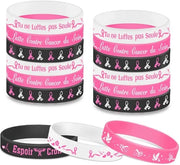 Set di bracciali - 15 pezzi - Accessori per attività - Sensibilizzazione al cancro - Rosa d'ottobre - Regalo - Bracciali contro il cancro