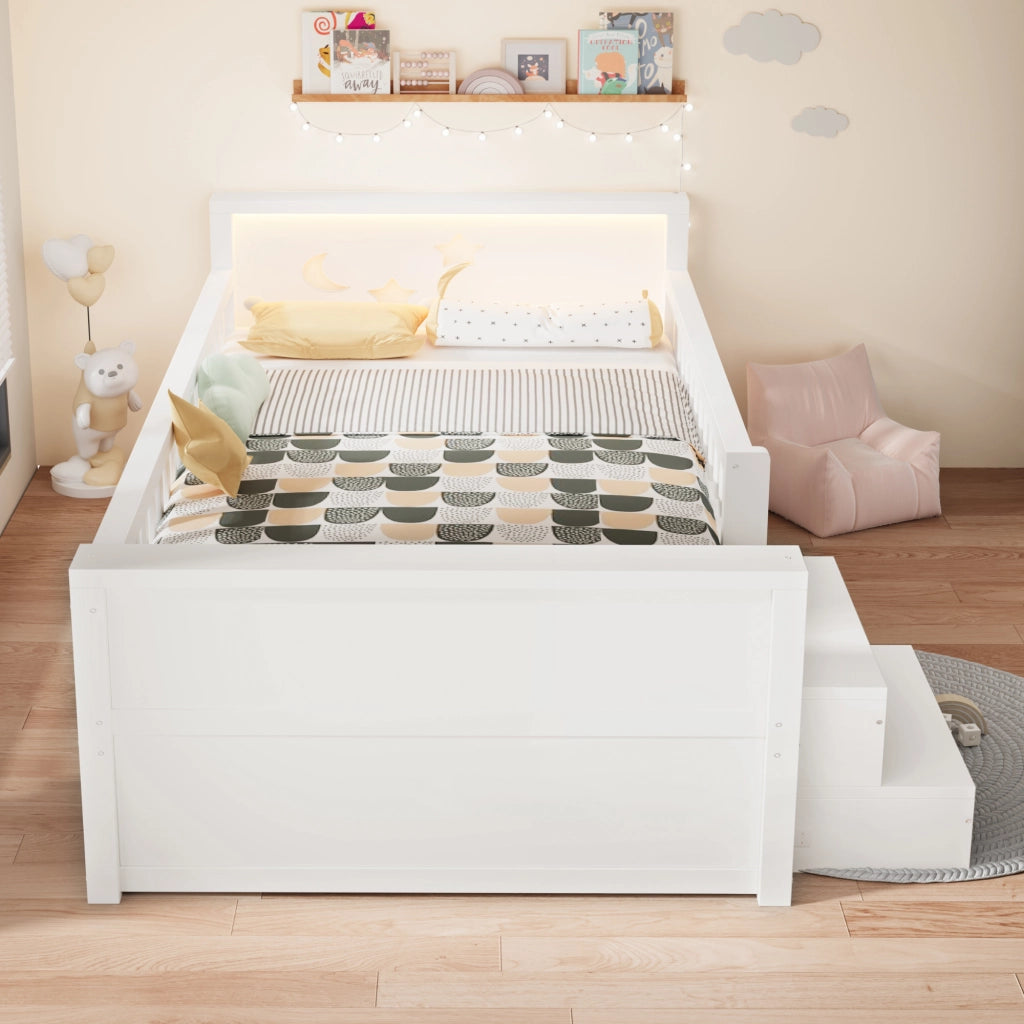 letto per bambini legno bianco 90 x 200 cm