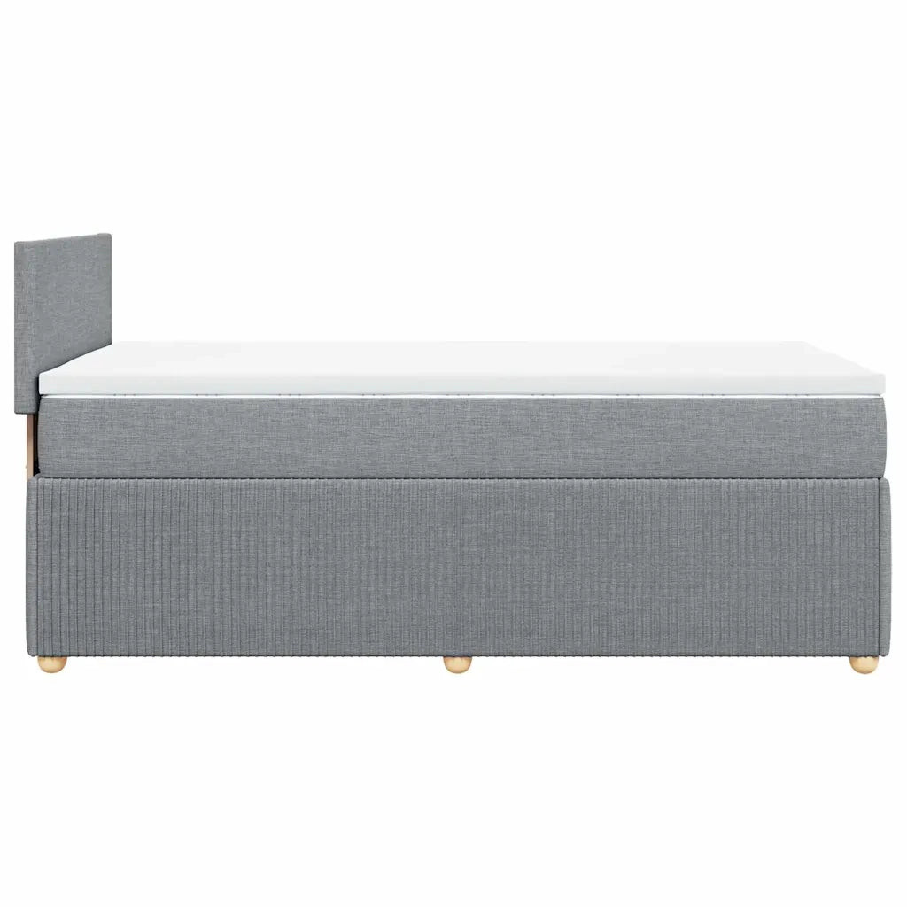 Letto singolo | Letto per adulti | Giroletto a Molle con Materasso Grigio Chiaro 80x200 cm Tessuto