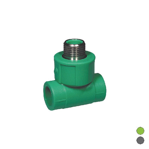 TEE FILETTATO MASCHIO IN POLIPROPILENE- 1/2 x Diam. 20 Grigio- DH- pezzi 1