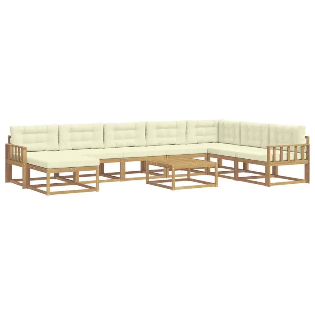 Set di divani da esterno 9 pcs Bianco e Crema 3386894