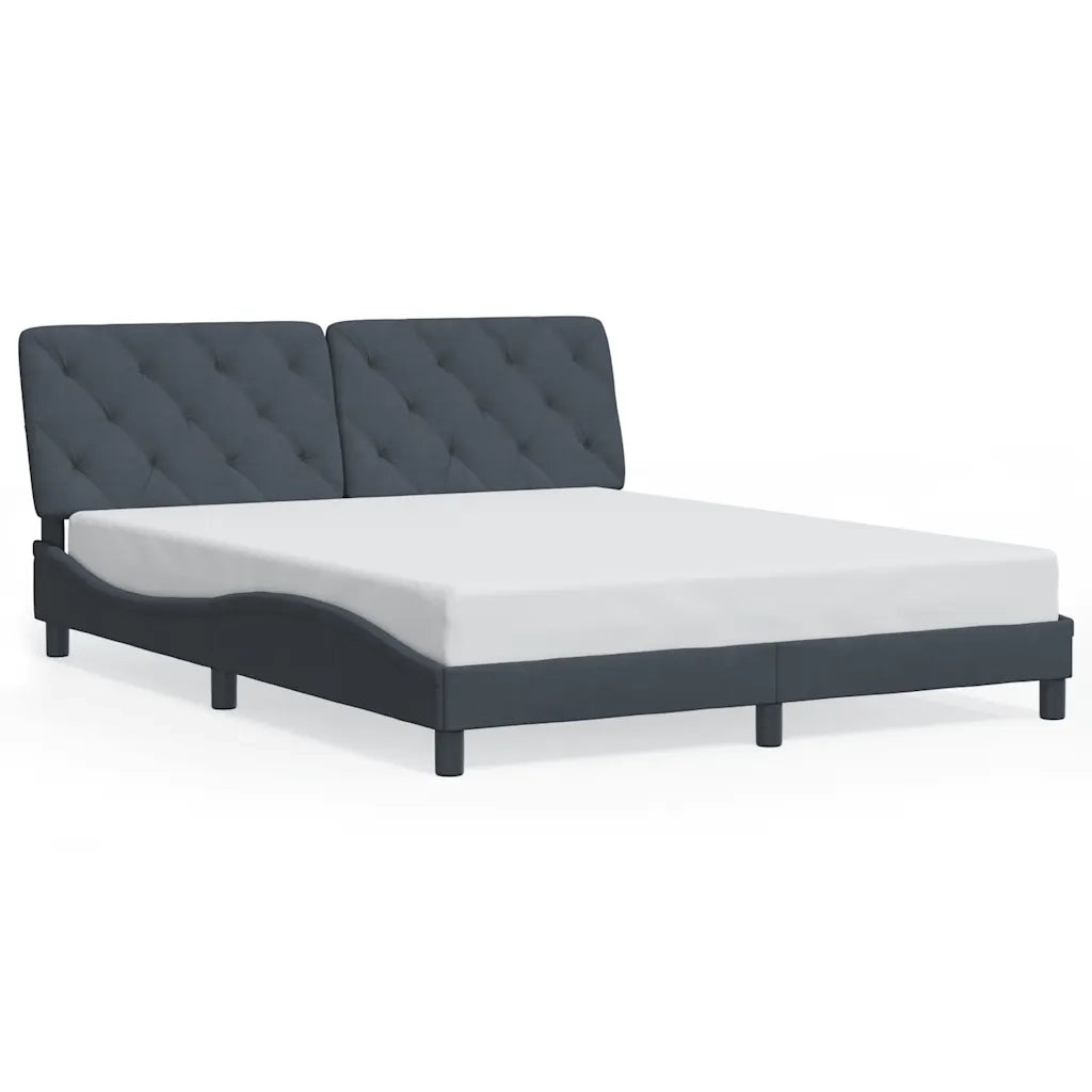 Giroletto senza Materasso-Struttura Letto Grigio Scuro 160x200 cm Velluto 552582