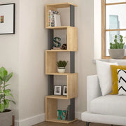 Libreria 161x35x30 cm Design Moderno Scaffale Modulare 5 Ripiani in MDF Grigio