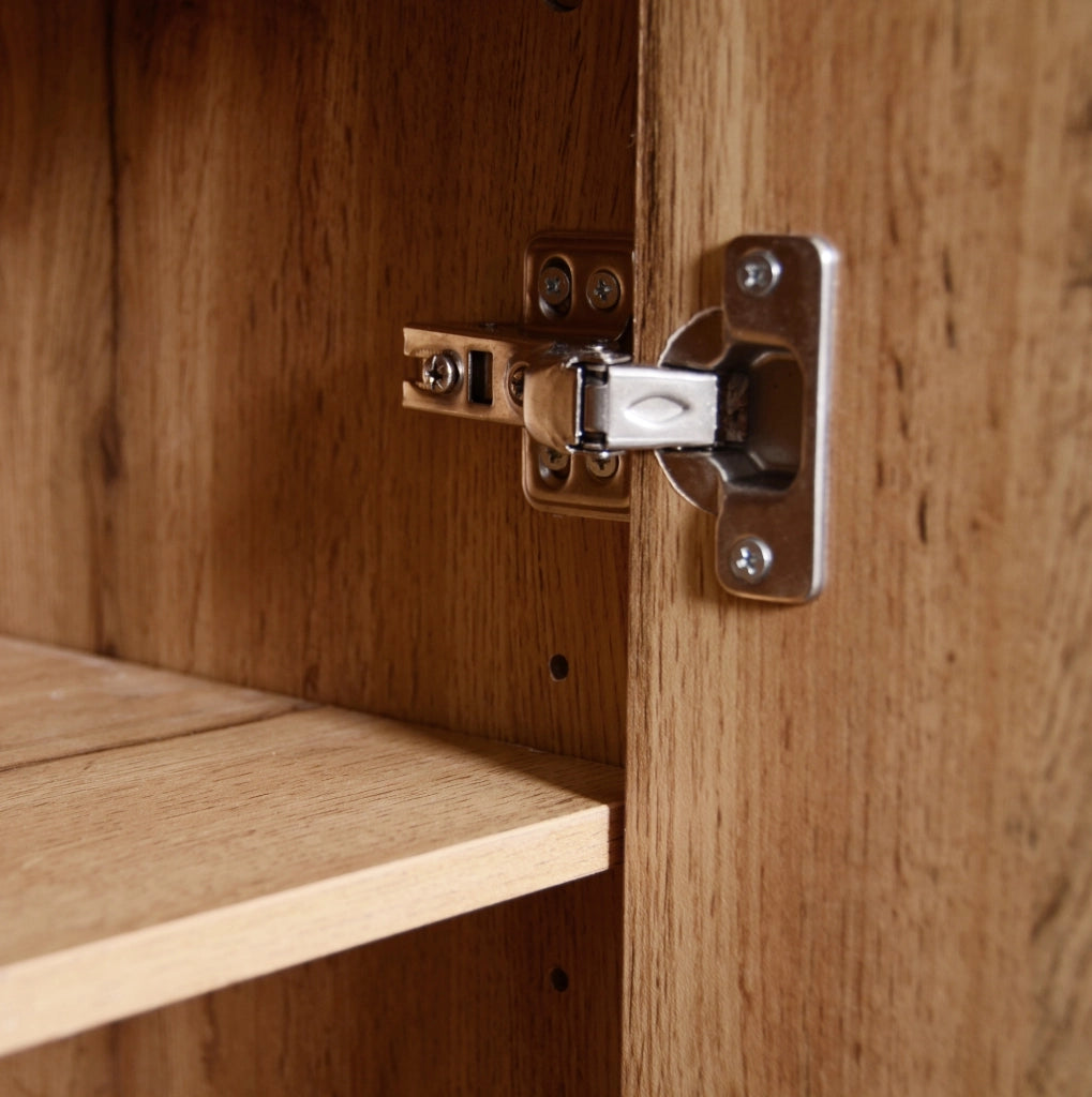Set da ingresso 105x40x191.5 cm con specchio e panca portascarpe in MDF e truciolato nero e naturale