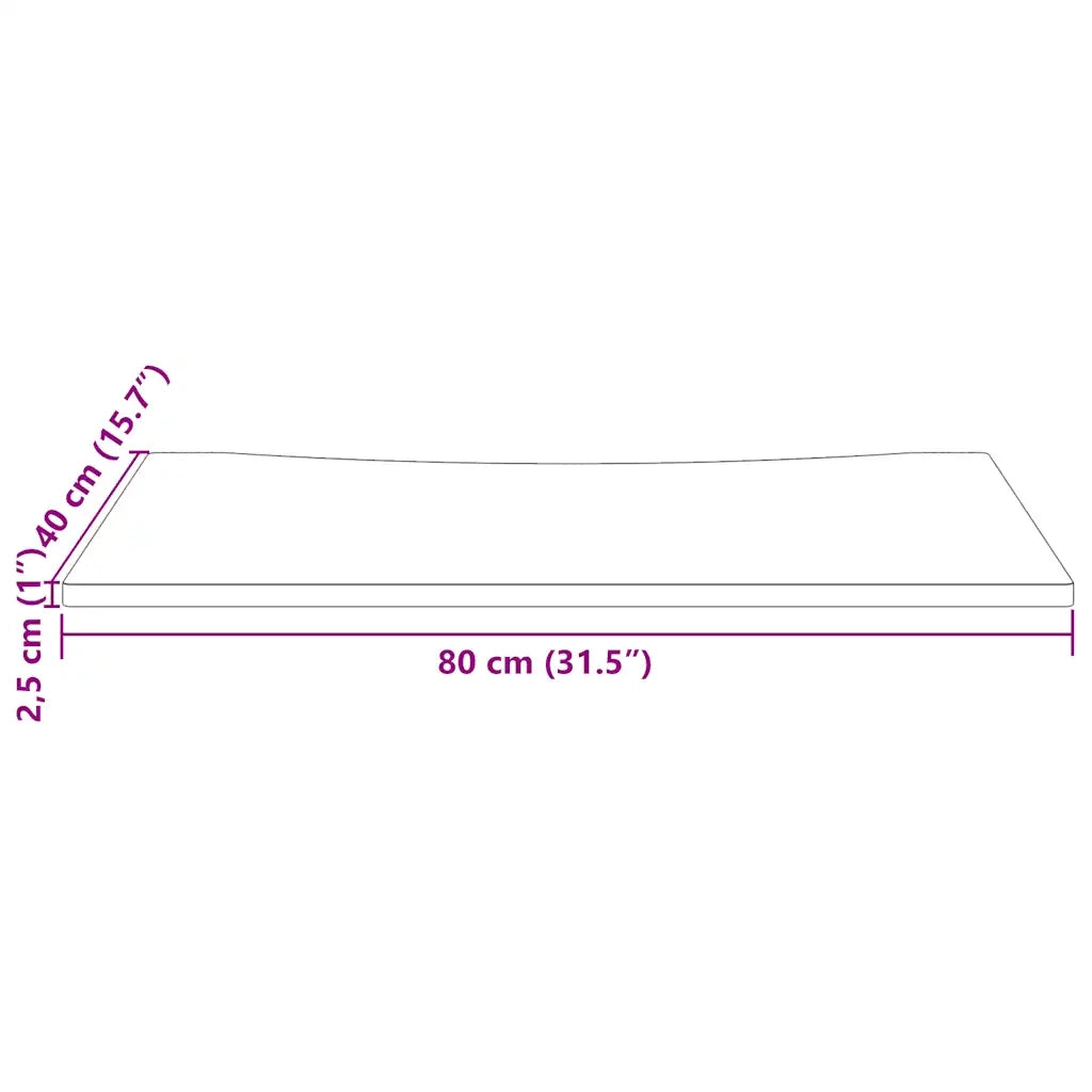 Piano Tavolo | Superficie Tavolo | Piano Scrivania 80x40x2,5 cm in Legno Massello di Pino