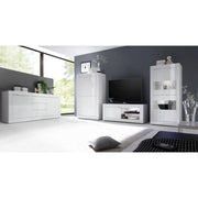 Mobile TV 1 porta ISORA - Bianco lucido - Design moderno ed elegante