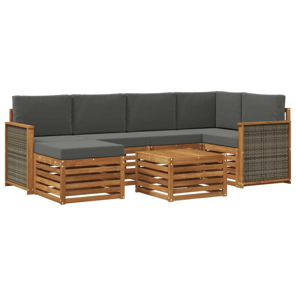 Set di divani da esterno 6 pz Naturale e Antracite 3384588
