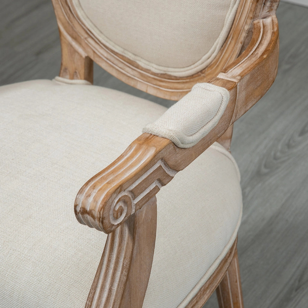 Sedia da Salotto Imbottita con Rivestimento in Tessuto ¨C Minimal ¨C 56x56x96cm, Bianco Crema
