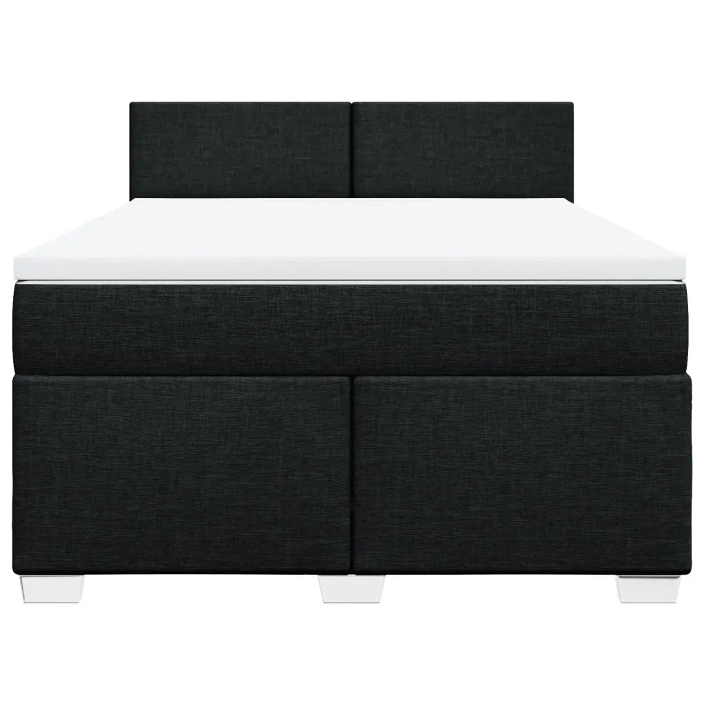 Giroletto a Molle con Materasso Nero 160x200 cm in Tessuto