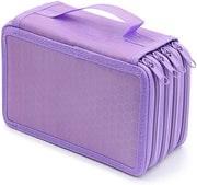Penna a sferza grande capacità portafoglio studente borsa stazione da disegno contenitore case etui - 72 fessure, viola #1