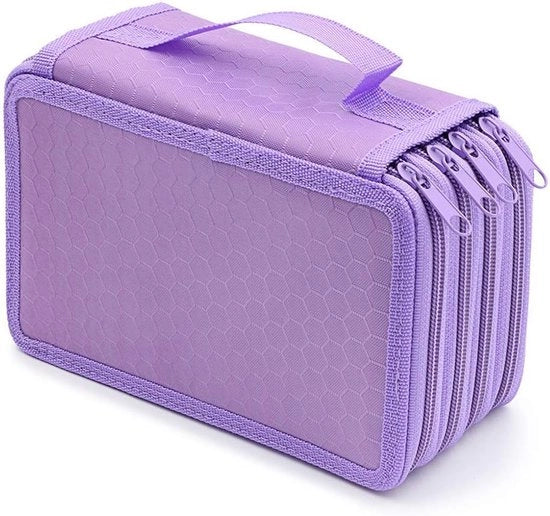 Penna a sferza grande capacità portafoglio studente borsa stazione da disegno contenitore case etui - 72 fessure, viola #1