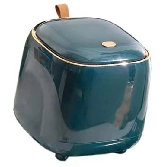 Mini Contenitore per Spazzatura da Controsoffitto - Tipo Azionato a Spinta - Stile e Compatto - Verde Scuro - Piccola Cassetta della Spazzatura - Adatto per Bagno e Cucina - Desktop...