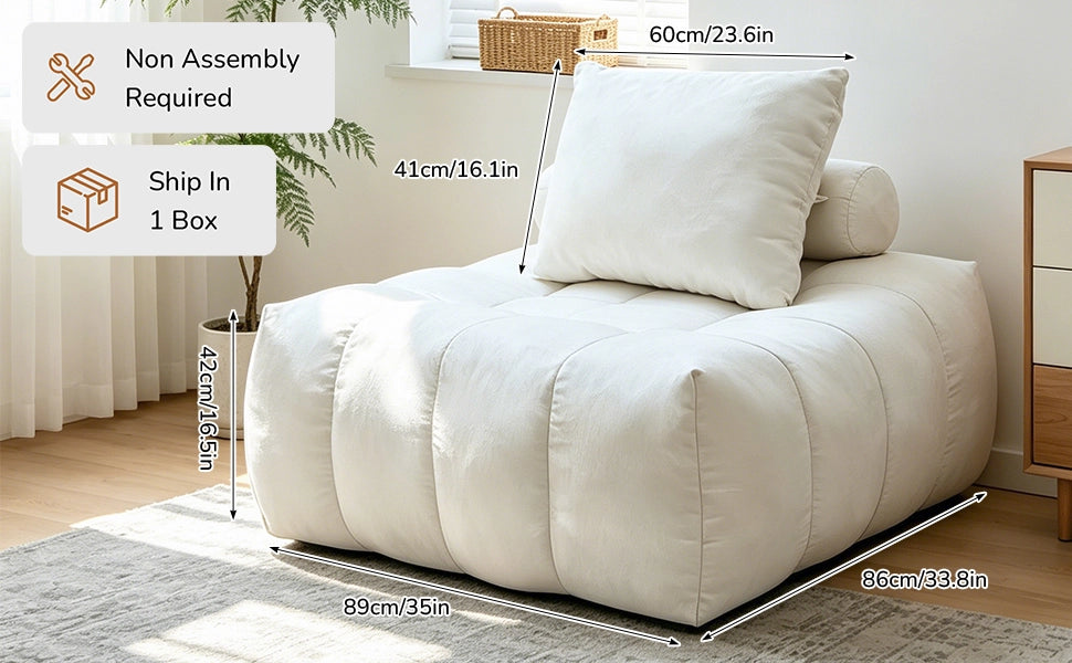 Divano Poltrona a Sacco Lazy ¨C MINIMAL ¨C Tessuto, Beige