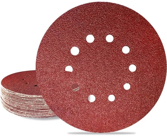 Set di carta abrasiva 225mm - Carta abrasiva a triangolo - Carta abrasiva fine - Carta abrasiva rotonda - Carta abrasiva per segheria a secco - 25 pezzi - Disco abrasivo