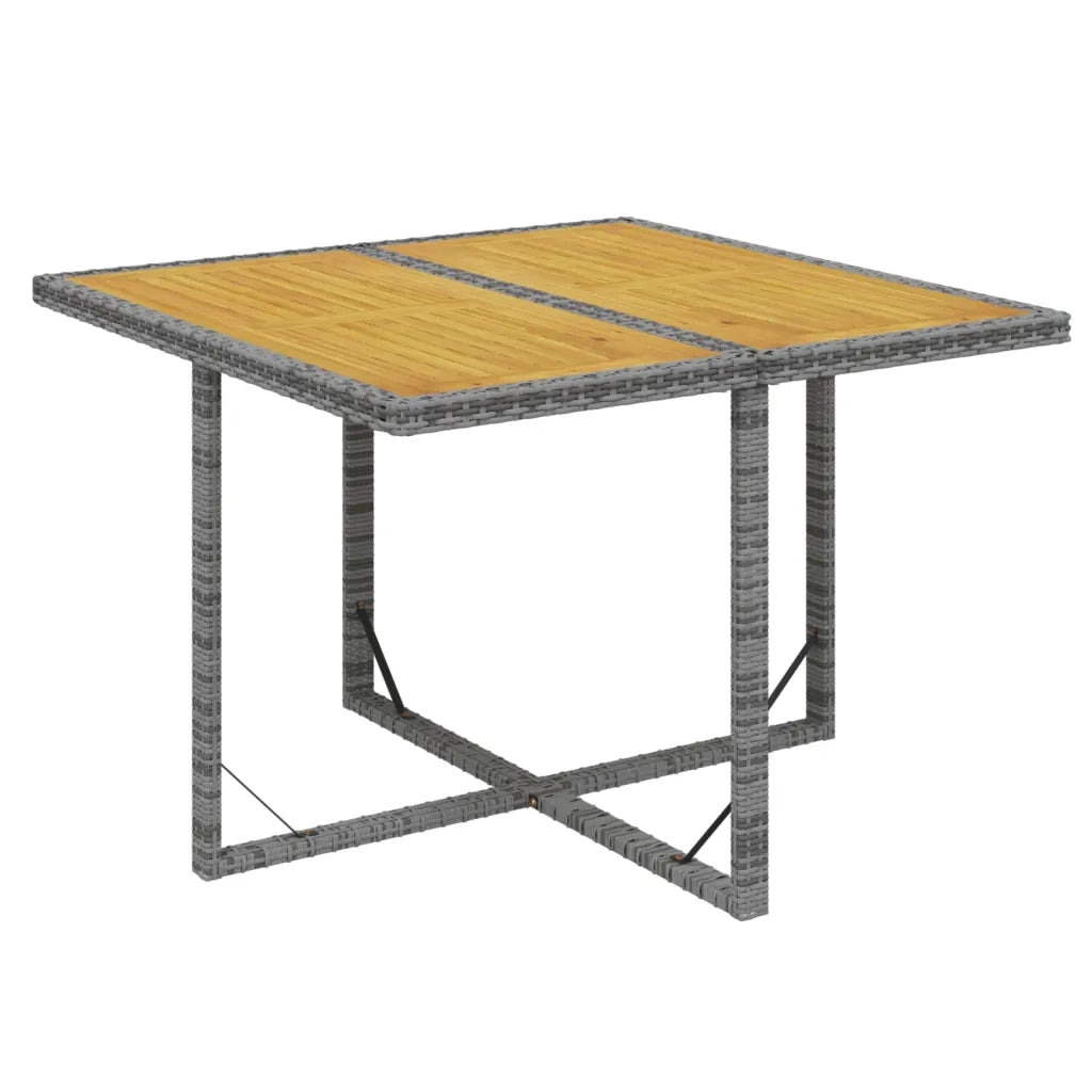 Set Pranzo da Giardino 9 pz con Cuscini in Polyrattan Grigio 3095525