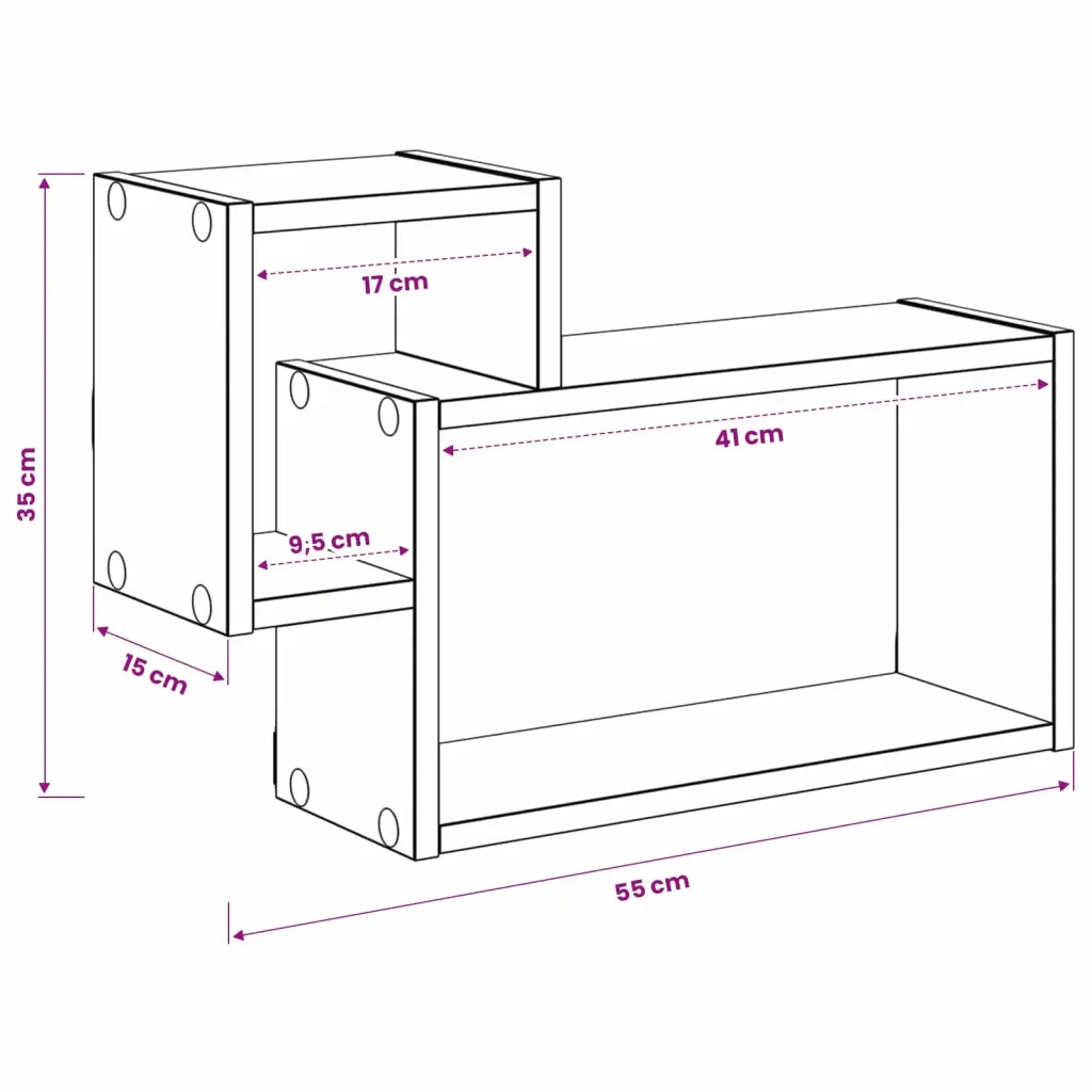 Scaffale da parete A parete Rovere Sonoma 55 x 15 x 35 cm 8012110