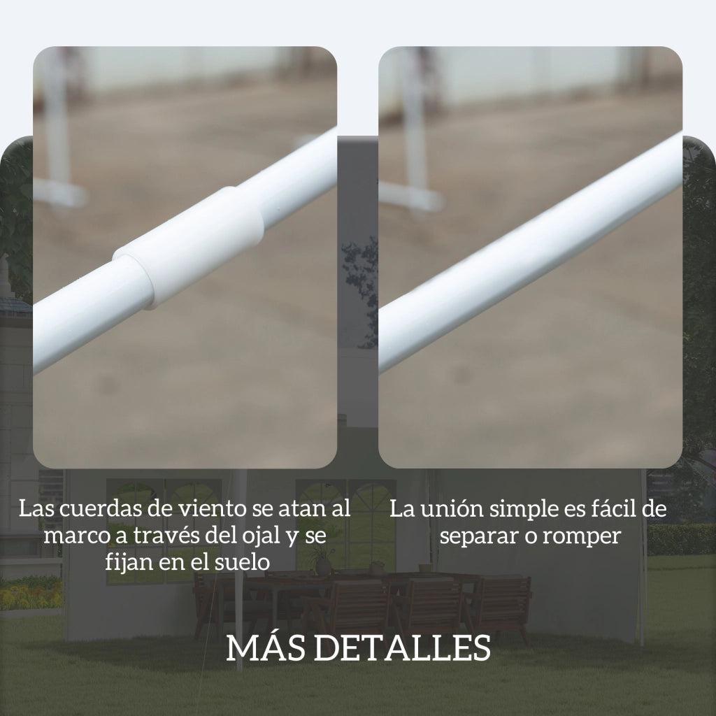 Gazebo Giardino 395x295x255 cm Sgonfiabile Esterno con 2 Finestre Anti-UV per Terrazza Patio Bianco ¨C zephmum
