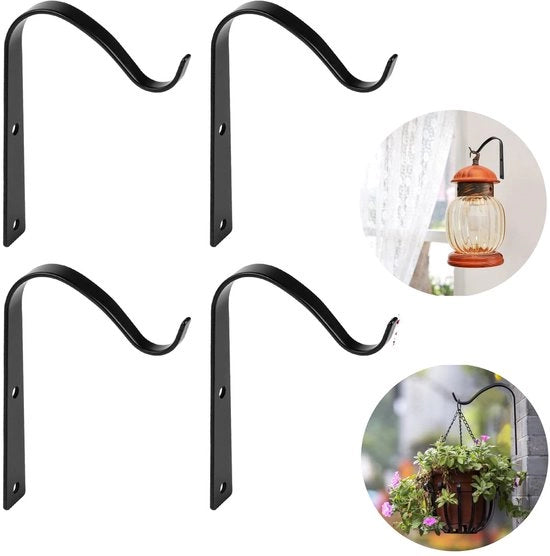 Sostegno per oggetti da appendere, 4 pezzi, chiodo da parete in acciaio, sostegno per oggetti da appendere, chiodo da parete 11 cm per vasi da piante appesi, beccucci per uccelli, lanterne, campane a vento e lampade da parete