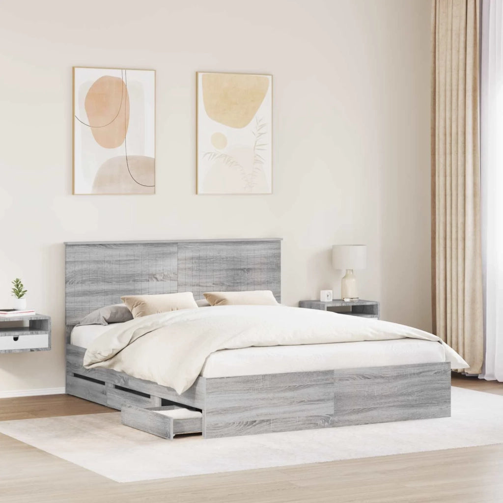 Struttura del letto con cassetto Grigio Sonoma 160 x 200 cm 3411101