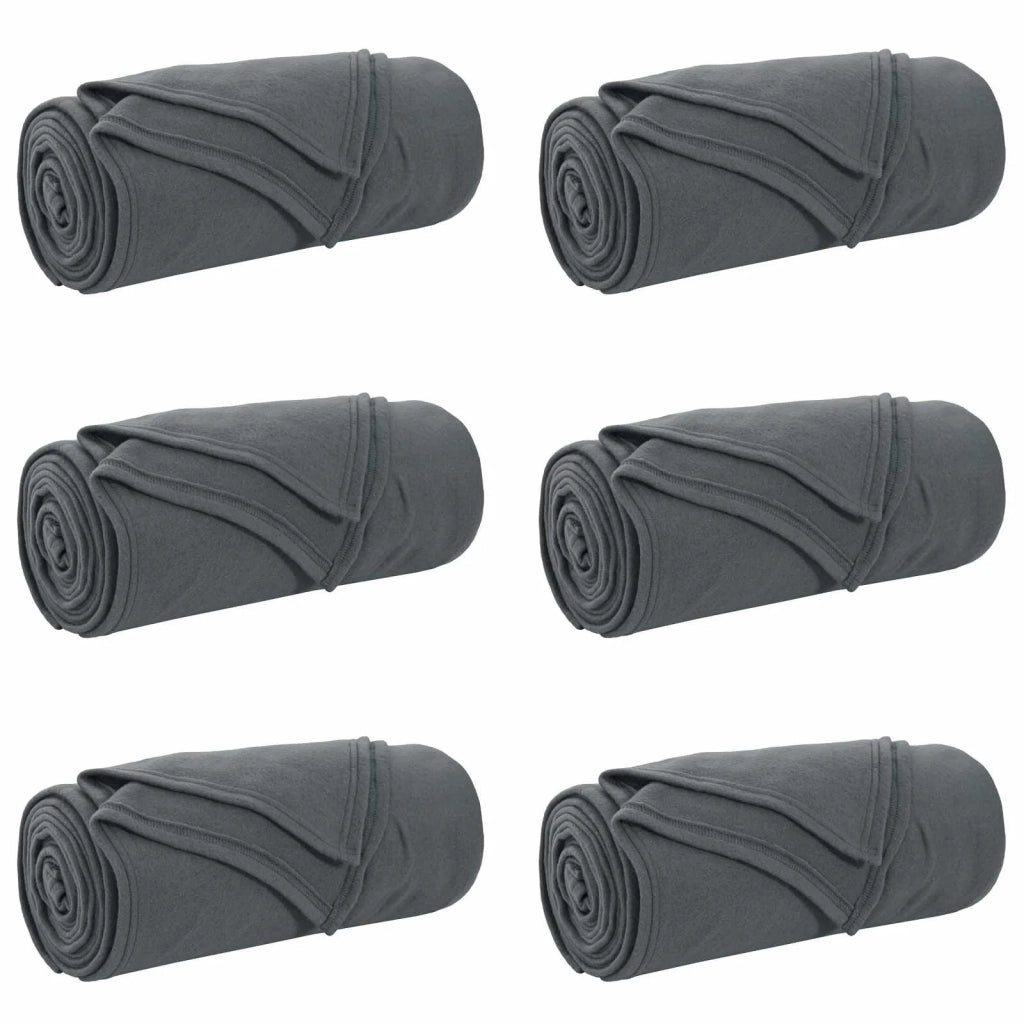 Coperte da Pile 6 pz Grigio scuro 240 x 220 cm Panno
