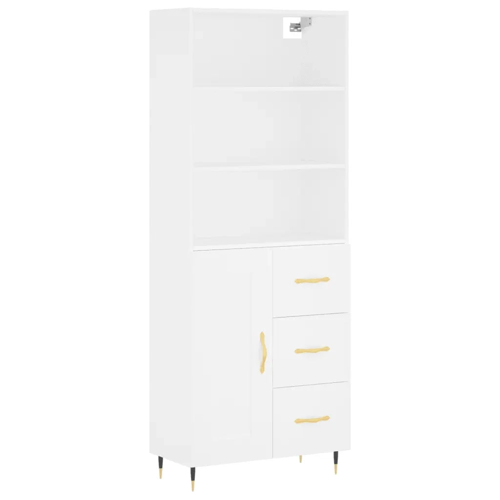 Credenza | Madia | Buffet da pranzo | Armadio da pranzo Bianca 69,5x34x180 cm in Legno Multistrato
