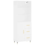 Credenza | Madia | Buffet da pranzo | Armadio da pranzo Bianca 69,5x34x180 cm in Legno Multistrato
