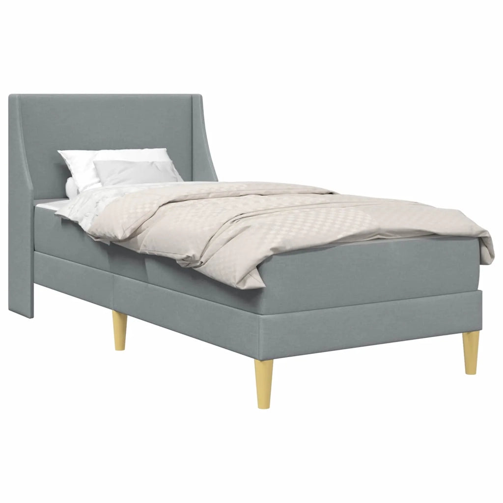 Struttura letto con materasso Grigio chiaro 90 x 190 cm Tessuto 3415232