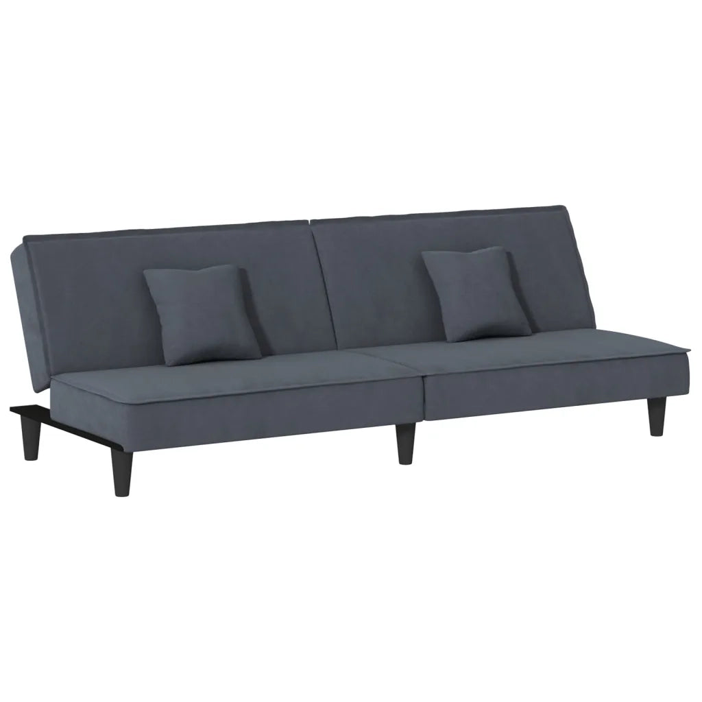 Divano letto-Sofa Letto-Daybed Grigio Scuro in Velluto