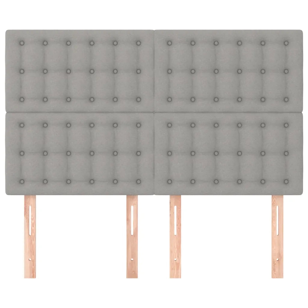 Testiera-Testata Decorativa Grigio Chiaro 144x5x118/128 cm Tessuto 697375