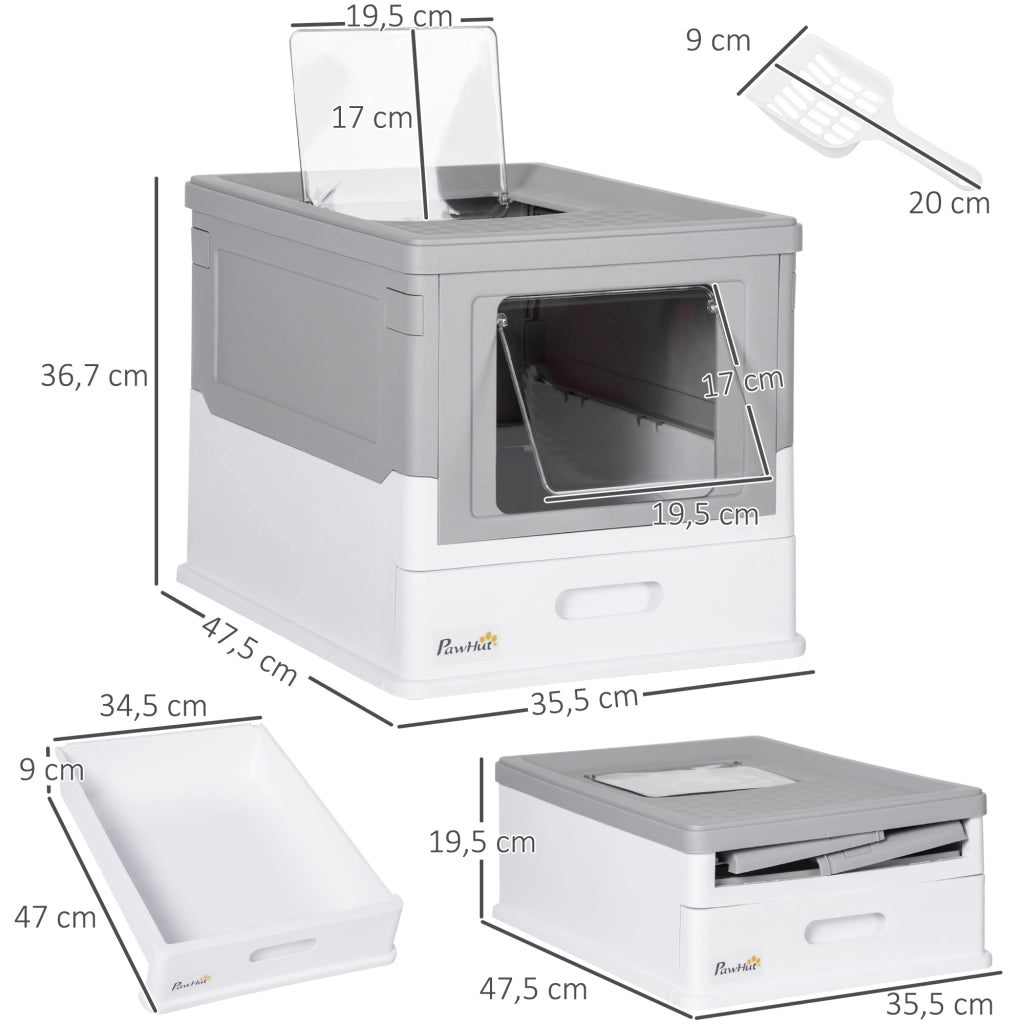Arenero per Gatti ¨C zephmum ¨C Grigio e Bianco 47.5x35.5x36.7 cm