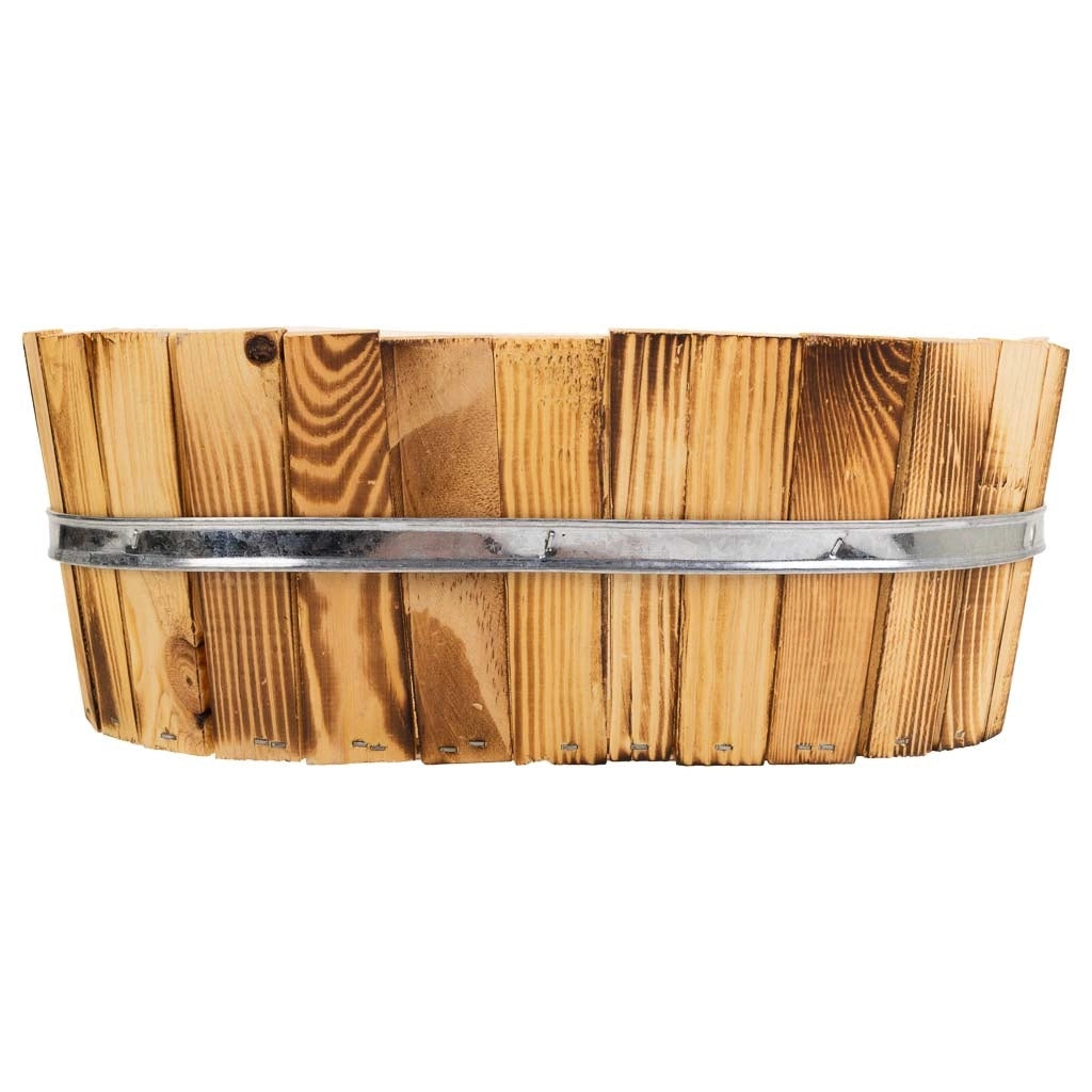 Cesto in legno e corda marrone 33x23x12h