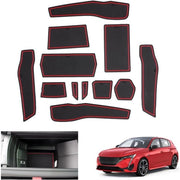 Antislipmattone in gomma per Peugeot 308 III da 2022 in poi, mattoncini per console centrale, mattoncini per Deurne, compatibili con Peugeot 308 III da 2022 in poi, non compatibili con cambio automatico, colore rosso.