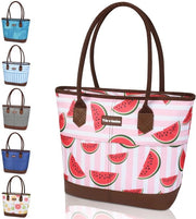 Tirrinia Opvouwabile Borsa Isolata Grande con Isolamento Idrorepellente 20L, Grande Borsa per Supermercati con Chiusura a Cerniera, Borsa Tote Geïsoleerde Ideale per Picnic e Packed Lunch, Rosa Melone