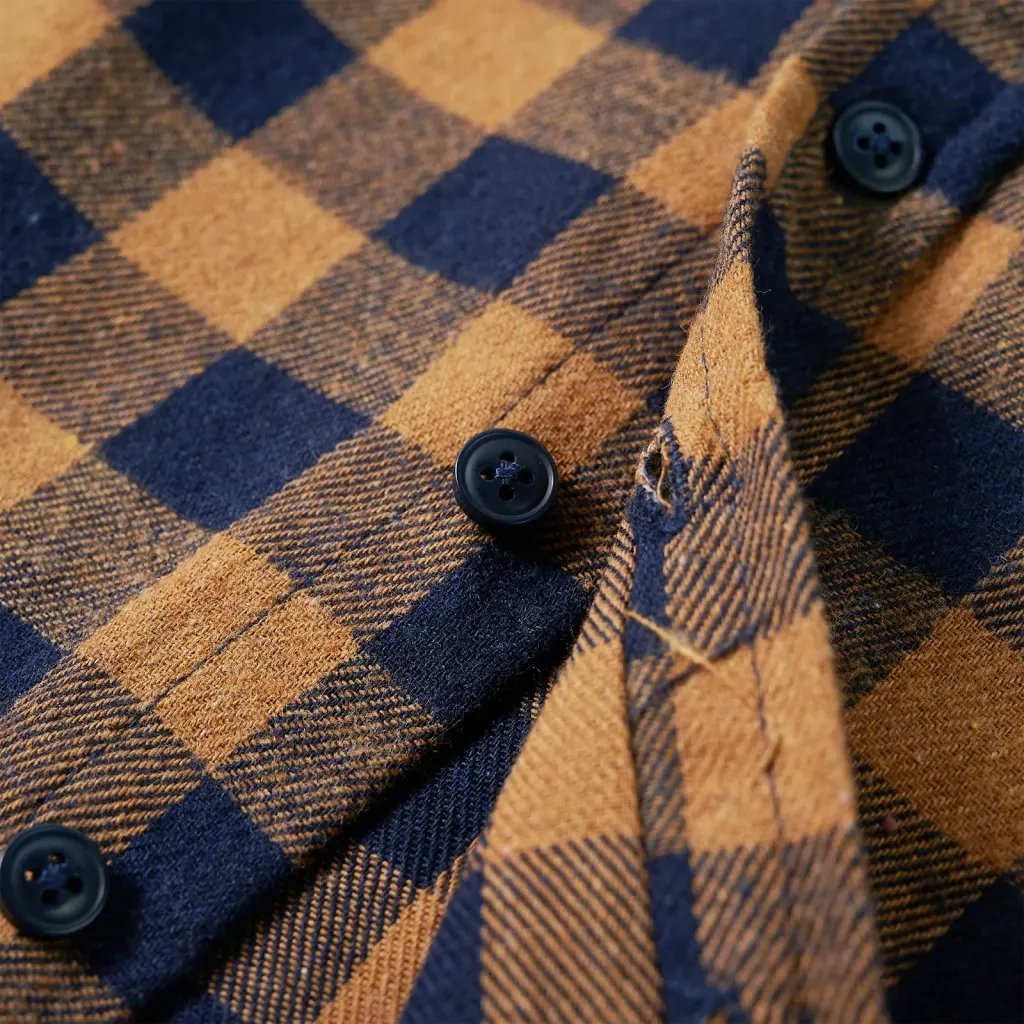 Camicia a Quadri da Bambino Cognac e Blu 116 12956