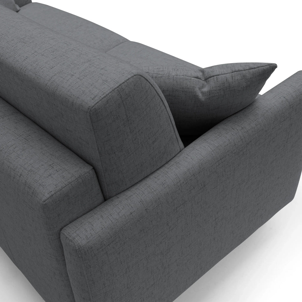 Edgar Divano letto matrimoniale in tessuto felis impermeabile T03 180 cm (mat. 140x197) antracite