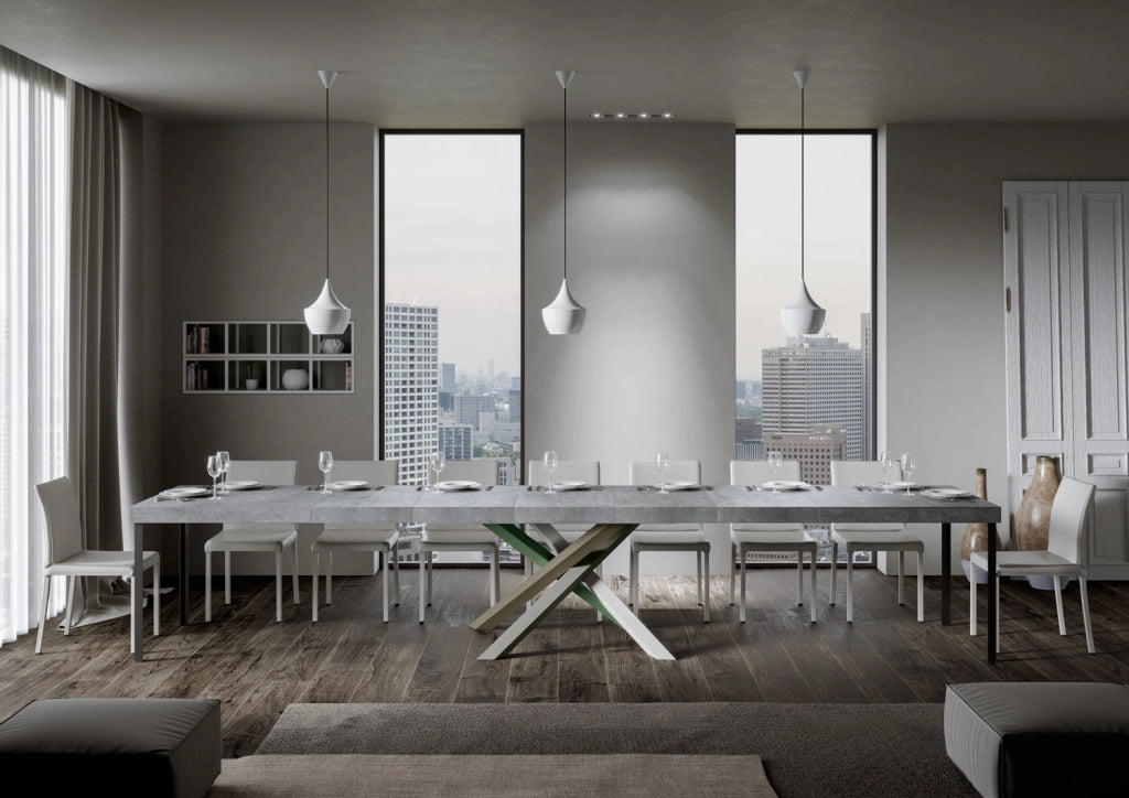 Tavolo allungabile 90x130/234 cm Volta Premium Cemento telaio 4/A
