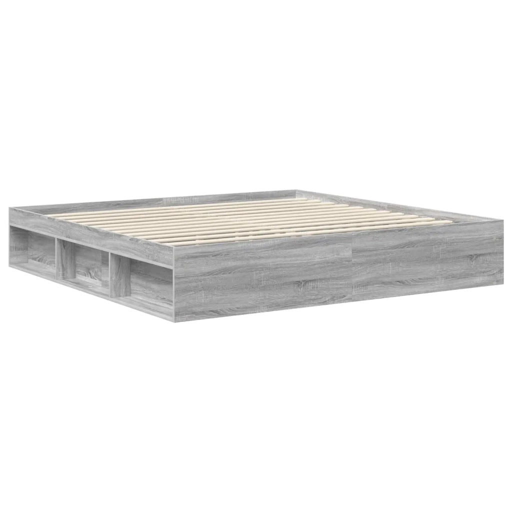 Struttura del letto Grigio Sonoma 200 x 200 cm Pino massello