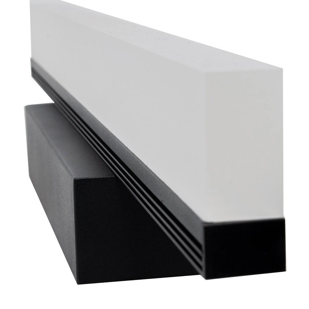 Trade Shop - Applique Moderno Nero Lampada Parete Led 9w 4000k Luce Specchio Bagno Vetro Satinato -