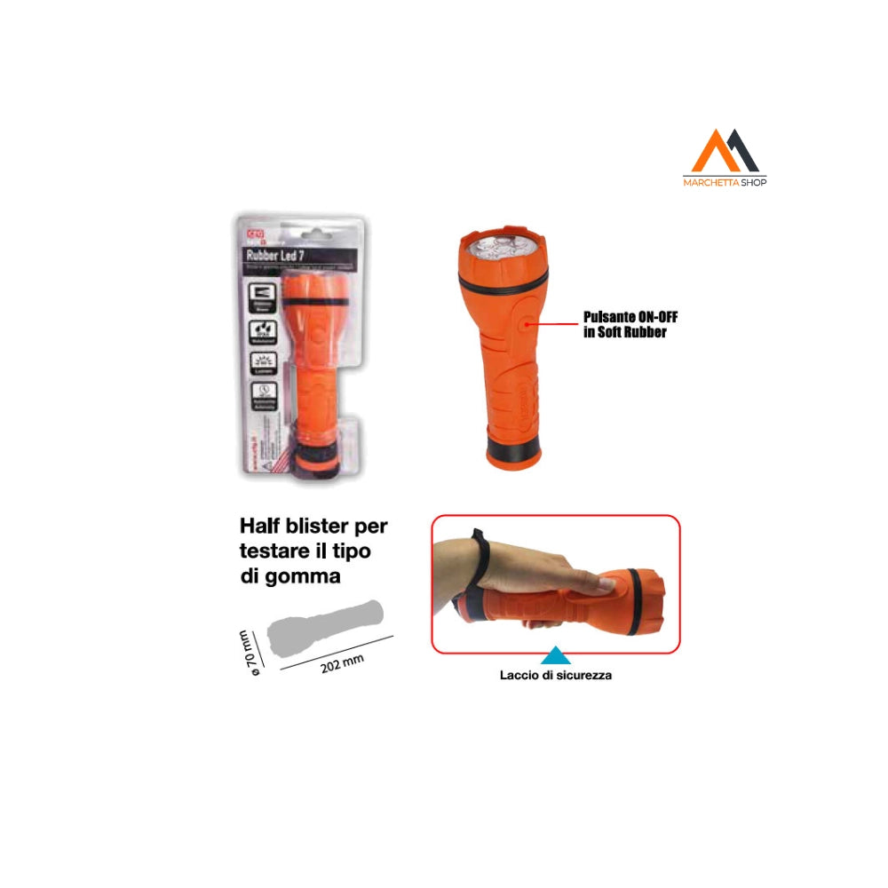 RUBBER LED 7 - TORCIA IN GOMMA ANTIURTO