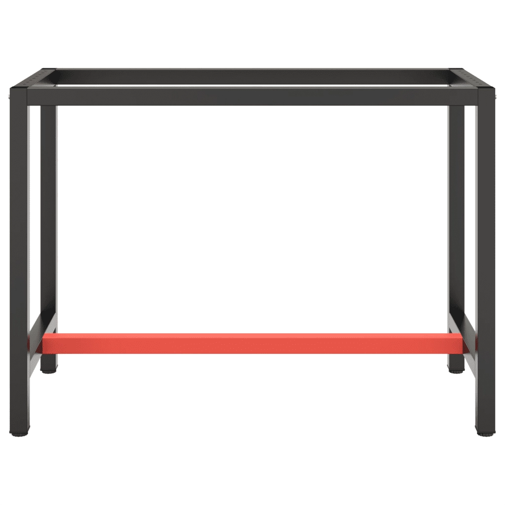 Telaio Banco da Lavoro Nero e Rosso Opaco 110x50x79 cm Metallo 151450