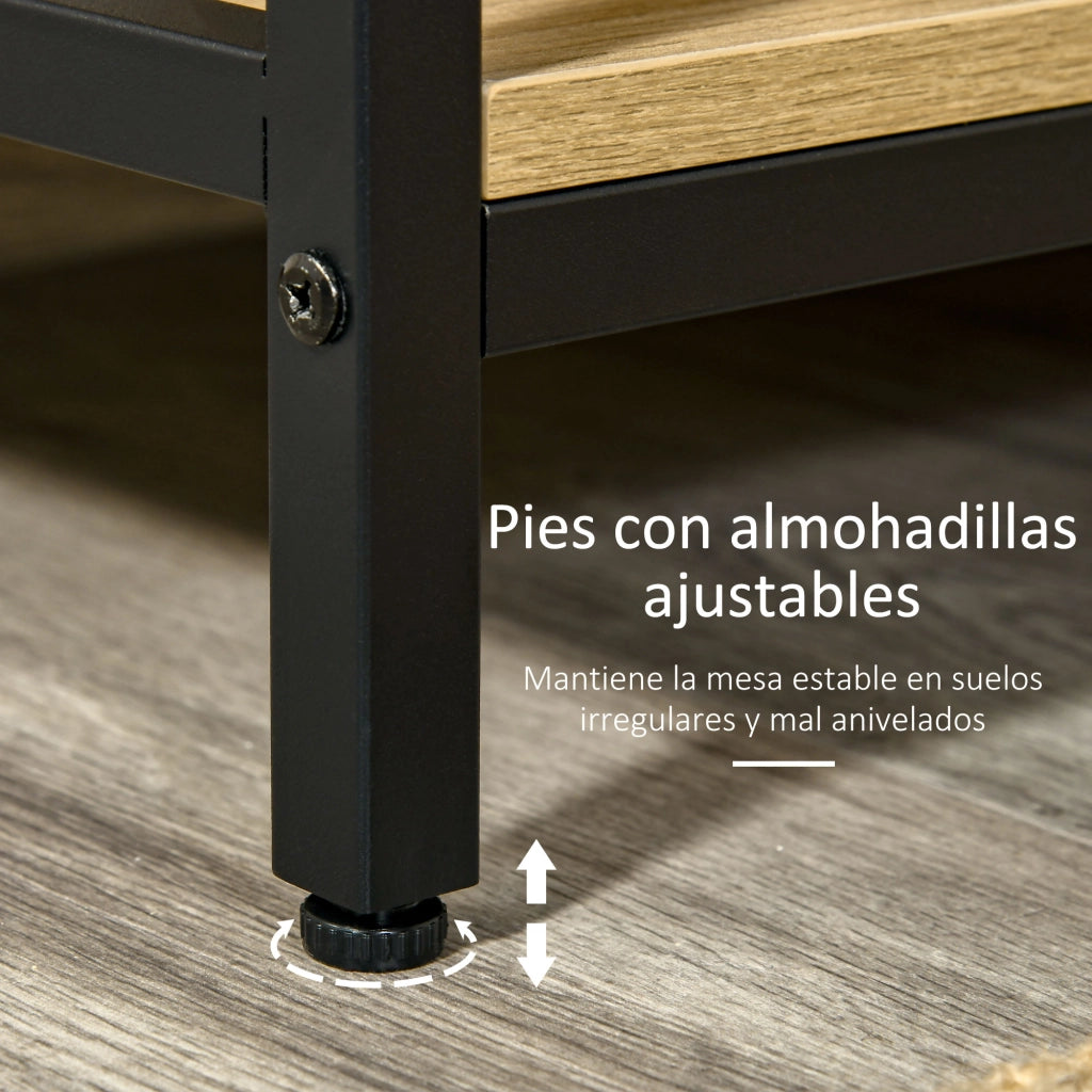 Consolle Ingresso con Cassetti e Ripiani ¨C Xylo ¨C Rovere Acciaio 100x35x79cm