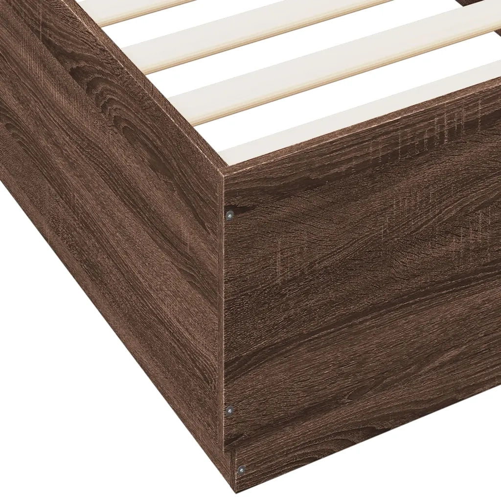 Giroletto Luci LED Rovere Marrone 90x200cm in Legno Multistrato 3209638