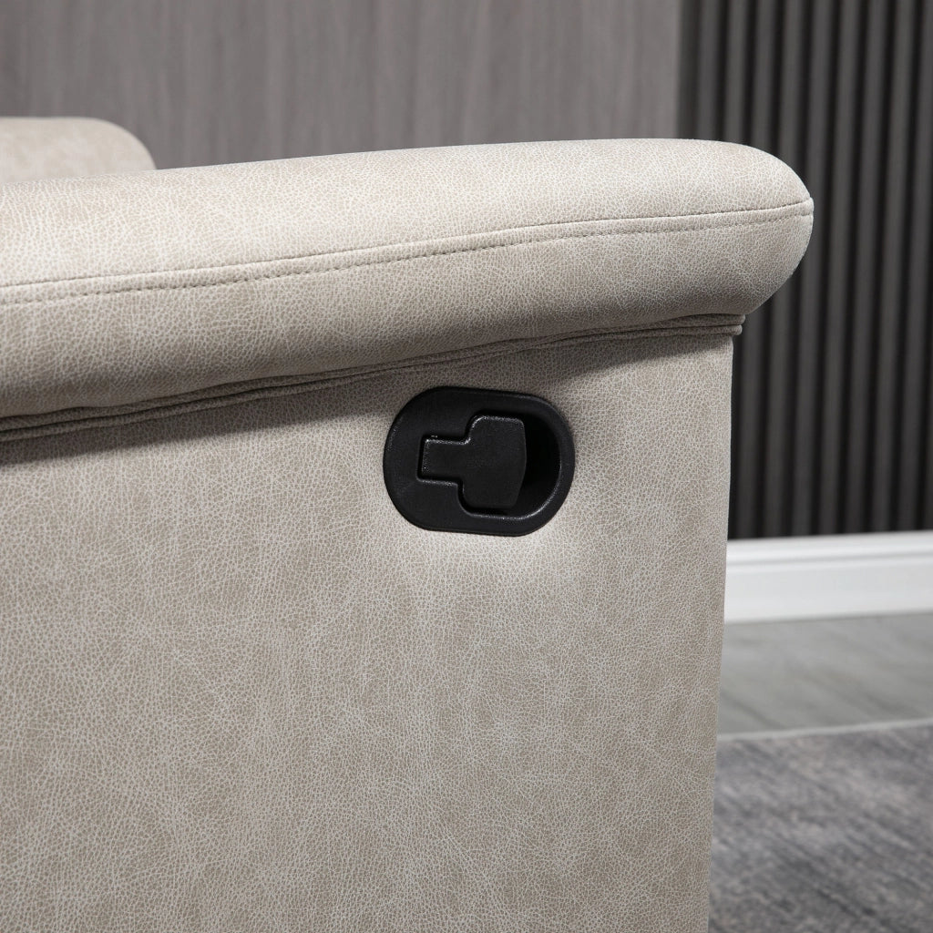 Easycomfort Poltrona Reclinabile Manualmente 135° con Poggiapiedi, Poggiatesta e Braccioli Imbottiti, 78x96x102 cm, Grigio