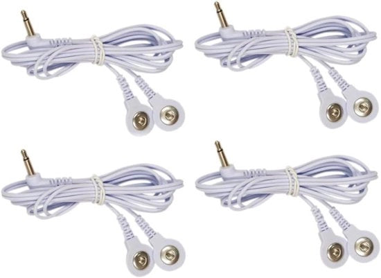 Cavi di collegamento per elettrodi TENS - 4 pezzi, connettore 3,5 mm a connettore 3,5 mm a scatto