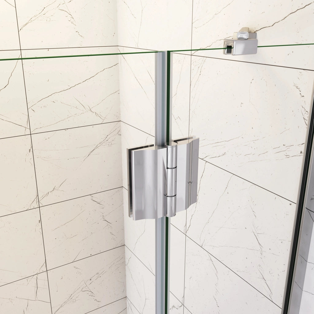 100x100x190 cm Box Doccia Angolare Porte Battenti in Vetro 8 mm Temperato Trasparente Anticalcare Ante con Barre Stabilizzatrici