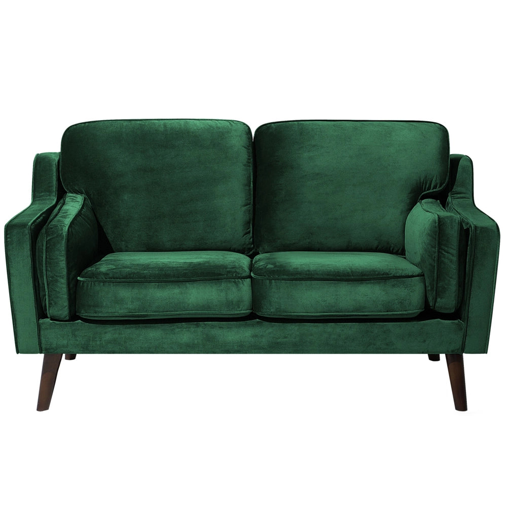 Divano Verde 2 Posti Gambe In Legno Velluto Classico e moderno